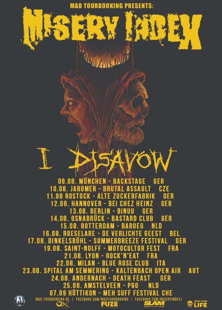 MISERY INDEX about to kick off European tour - Paris Move