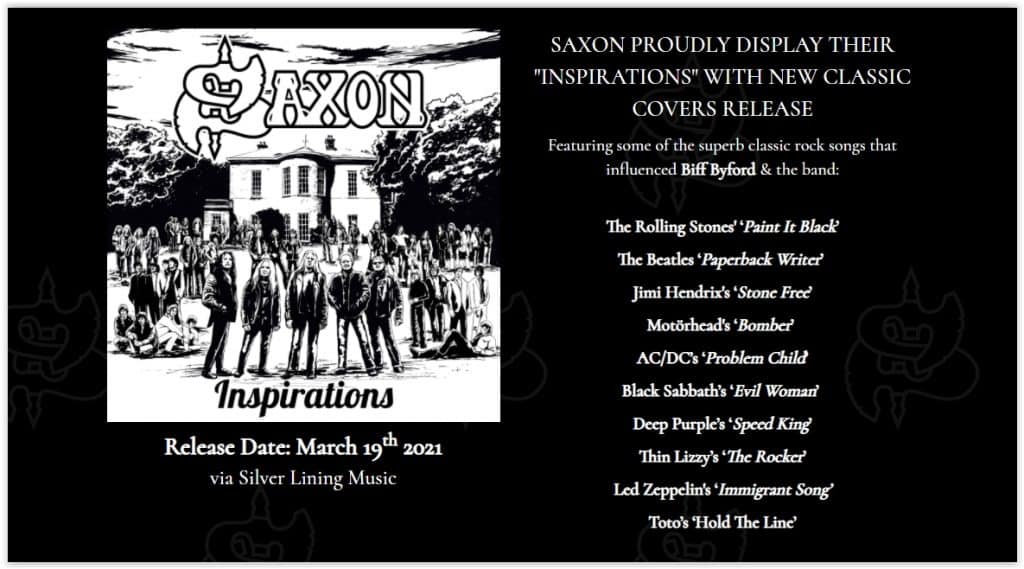 SAXON: a set of covers with "Inspirations" - Paris Move