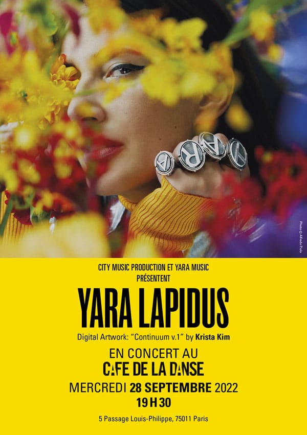 Yara Lapidus en concert le 28/09 au Café de la Danse à Paris