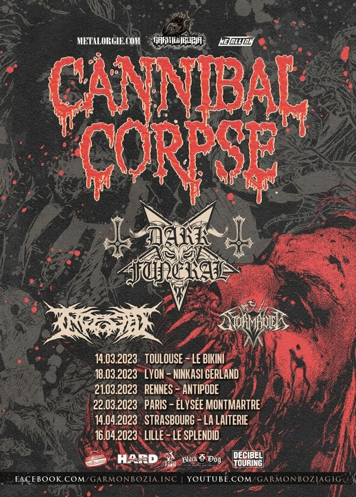 CANNIBAL CORPSE en tournée (avec Dark Funeral) en France en mars