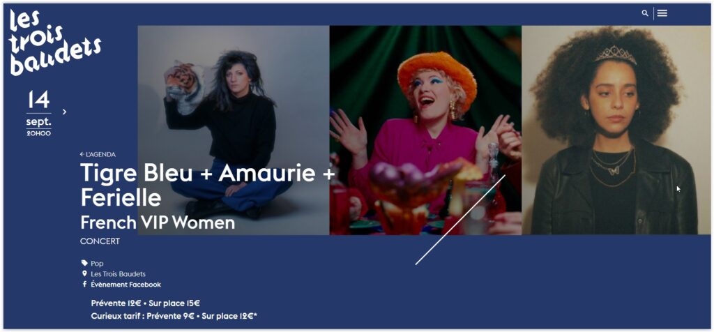Ferielle en concert le 14/09 aux Trois Baudets